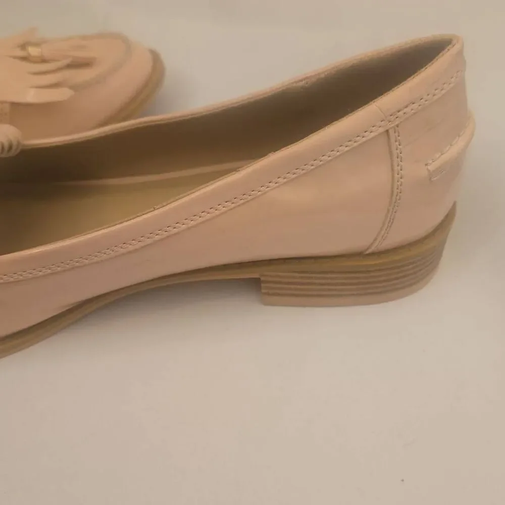 Fringe Trim Mens Tassle Loafers With Insolia Flex, Pink/Nude Color Patent, EUC,